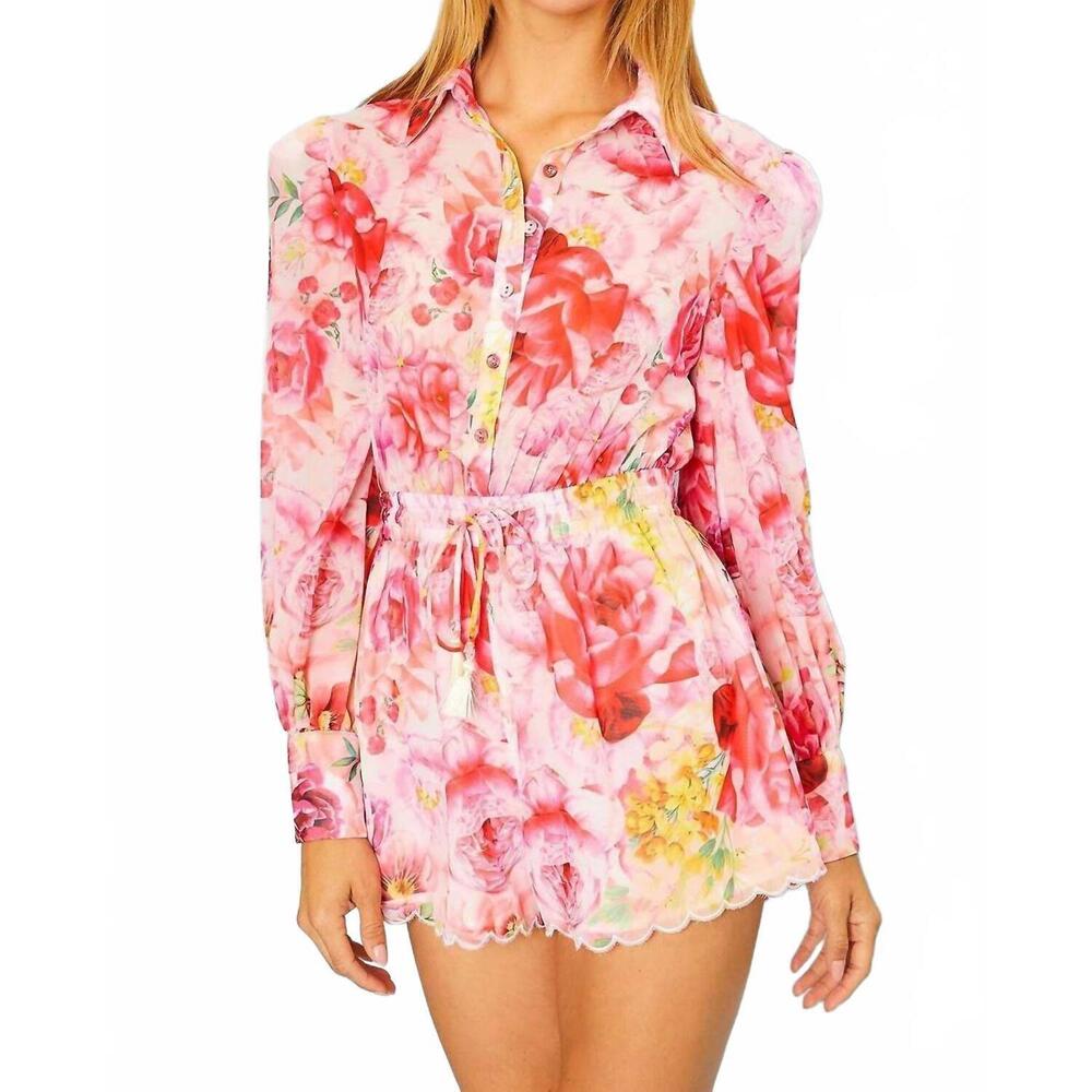 Main Strip Pink Floral Romper